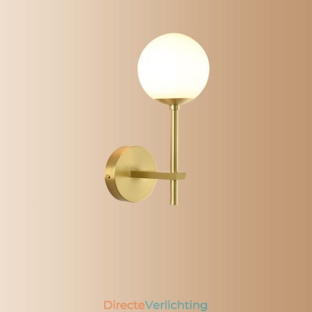 Moderne Molecules Bean Wandlamp met Bolvormige Glazen Kap Moderne Molecules Bean Wandlamp met Bolvormige Glazen Kap