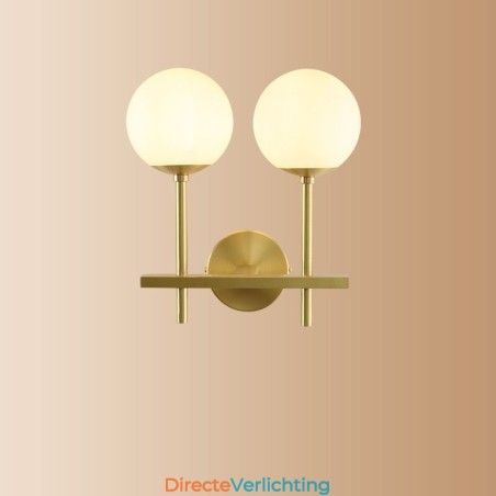 Moderne Molecules Bean Wandlamp met Bolvormige Glazen Kap Moderne Molecules Bean Wandlamp met Bolvormige Glazen Kap