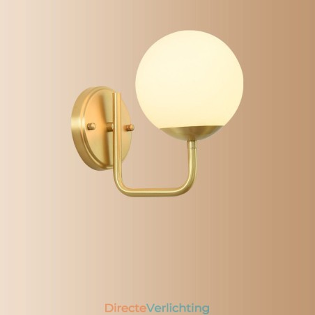 Moderne Molecules Bean Wandlamp met Bolvormige Glazen Kap Moderne Molecules Bean Wandlamp met Bolvormige Glazen Kap