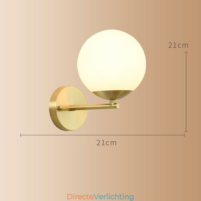 Moderne Molecules Bean Wandlamp met Bolvormige Glazen Kap