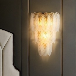Nordic Franse Veer Kristallen Wandlampen Postmoderne Verlichting Luxe Woonkamer Achtergrond Muur Gang als Hotel Paneel Wandlamp