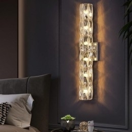Woonkamer Wandlamp Licht Luxe Eenvoudige Slaapkamer Bedlamp Hotel Lobby Gangpad Villa Project Roestvrijstalen Kristallen Wandlampen