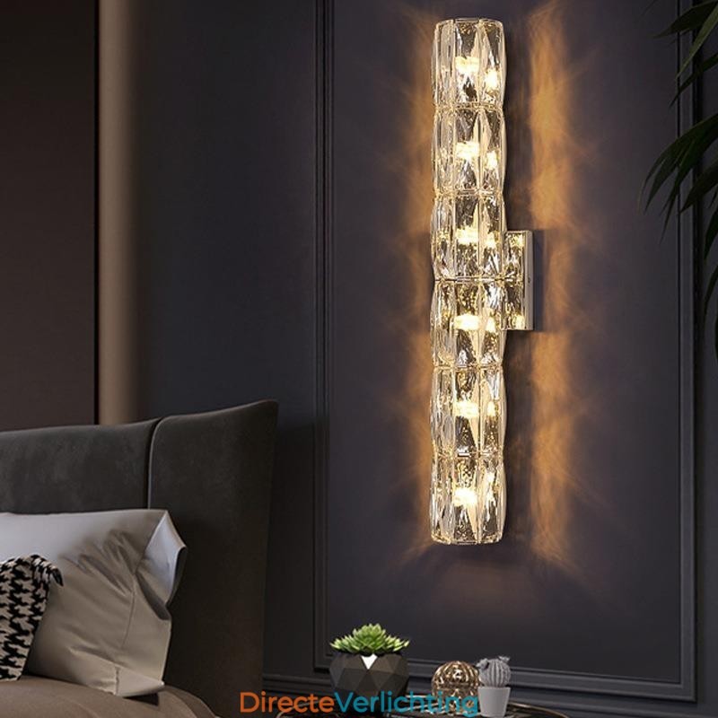 Woonkamer Wandlamp Licht Luxe Eenvoudige Slaapkamer Bedlamp Hotel Lobby Gangpad Villa Project Roestvrijstalen Kristallen Wandlampen