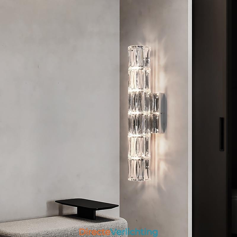 Woonkamer Wandlamp Licht Luxe Eenvoudige Slaapkamer Bedlamp Hotel Lobby Gangpad Villa Project Roestvrijstalen Kristallen Wandlampen
