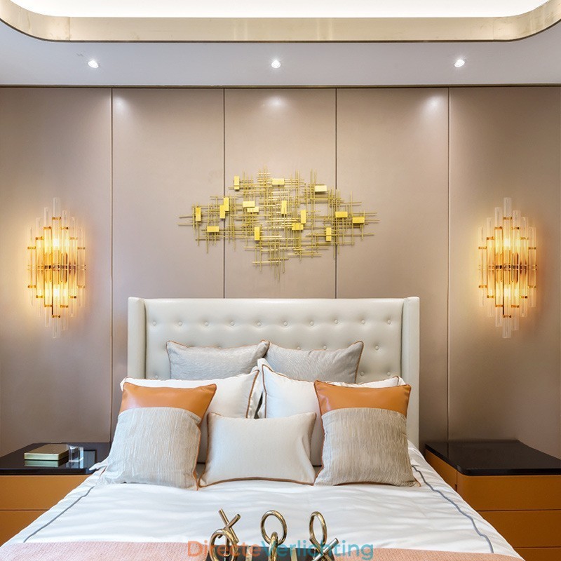Hotellamp Luxe Kristallen Wandlamp Postmodern Persoonlijkheid Woonkamer Gangpad Entree Achtergrond Wandlamp Slaapkamer Nachtkastje Decoratieve Wandlampen