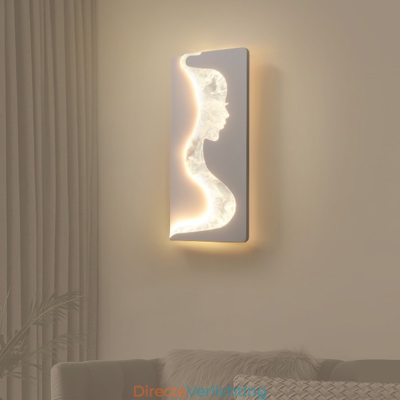 Binnen schattige meisjes kijkend naar links rechts wandlamp