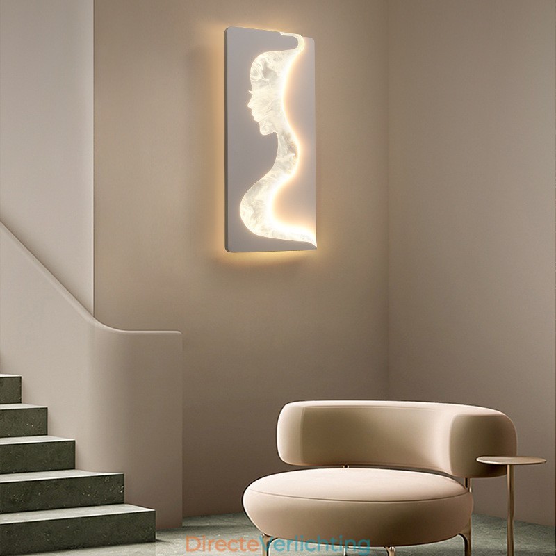 Binnen schattige meisjes kijkend naar links rechts wandlamp