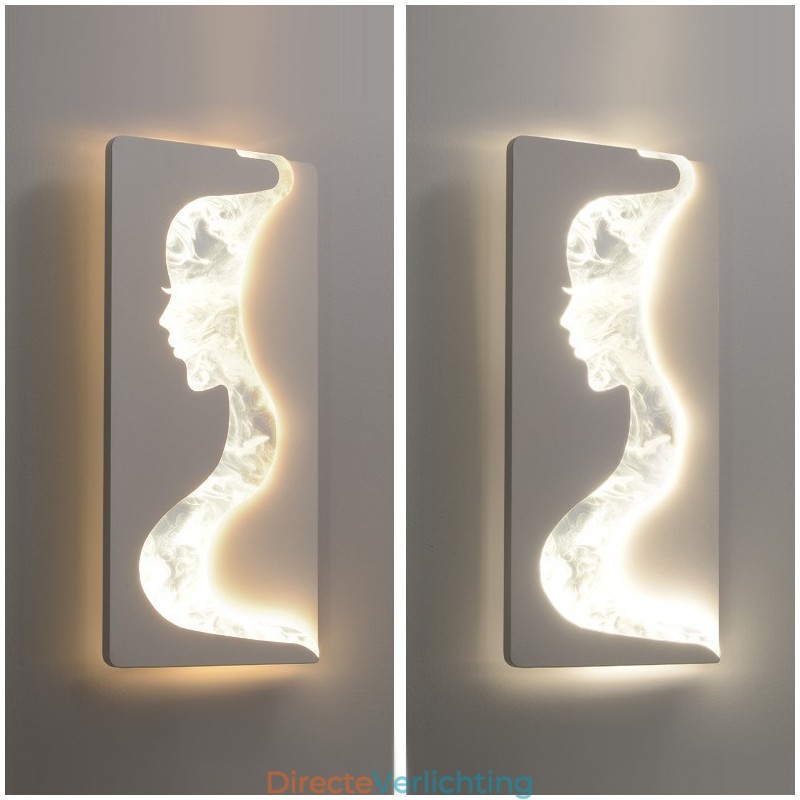 Binnen schattige meisjes kijkend naar links rechts wandlamp