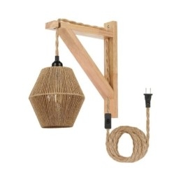 Papieren touw wandlamp Amerikaanse pastorale retro wandlamp met stekker