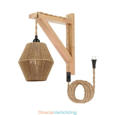 Papieren touw wandlamp Amerikaanse pastorale retro wandlamp met stekker Papieren touw wandlamp Amerikaanse pastorale retro wandlamp met stekker
