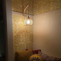 Bamboe wandlamp Amerikaanse pastorale retro henneptouw wandlamp met stekker