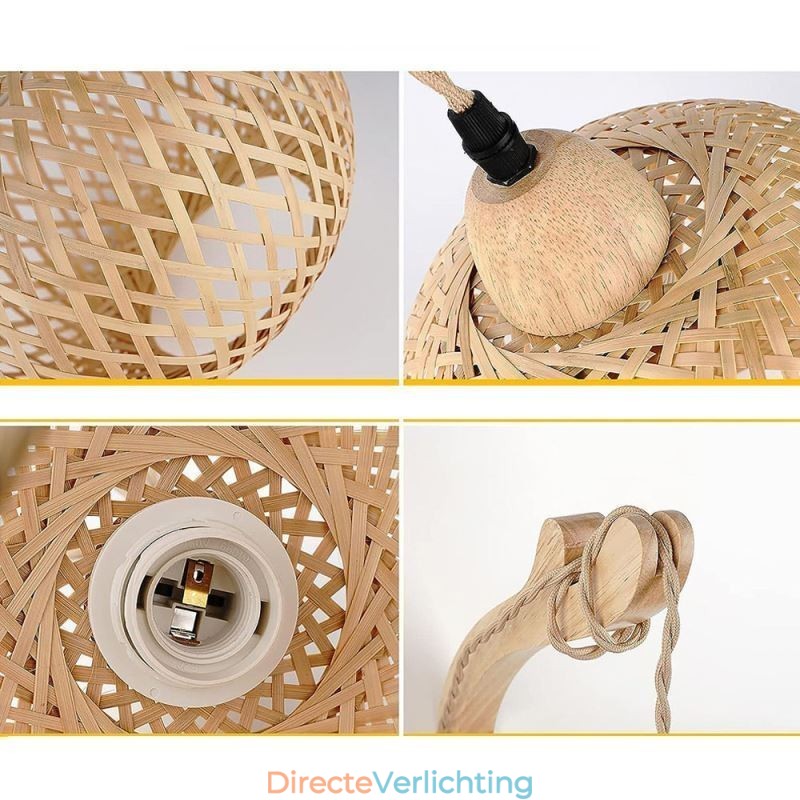 Bamboe wandlamp Amerikaanse pastorale retro henneptouw wandlamp met stekker