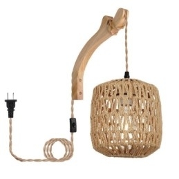 Amerikaanse Retro Wandlamp 3M Hennep Touw Hangende Lijn Papier Touw Geweven Lampenkap