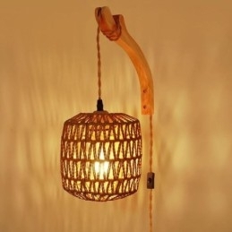 Amerikaanse Retro Wandlamp 3M Hennep Touw Hangende Lijn Papier Touw Geweven Lampenkap