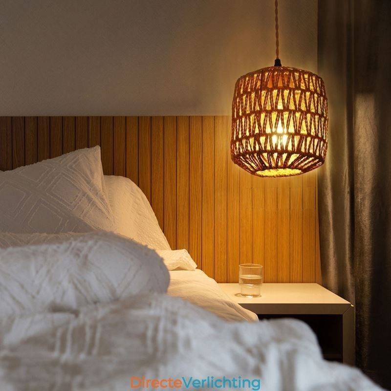 Amerikaanse Retro Wandlamp 3M Hennep Touw Hangende Lijn Papier Touw Geweven Lampenkap