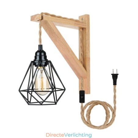 Amerikaanse Retro Wandlamp 2.5M Hennep Touw Hangdraad Zwarte IJzeren Geschilderde Lampenkap Amerikaanse Retro Wandlamp 2.5M Hennep Touw Hangdraad Zwarte IJzeren Geschilderde Lampenkap