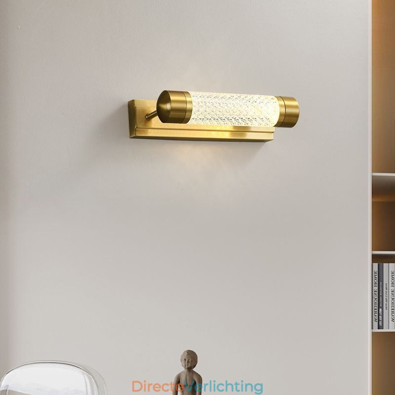 Wandlamp Messing Acryl Cilinder Spiegel Frontlicht