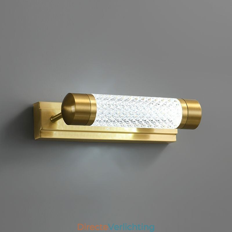 Wandlamp Messing Acryl Cilinder Spiegel Frontlicht