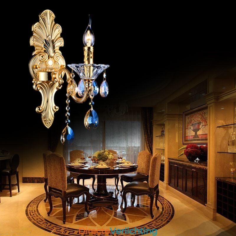 Europese Wandlamp Luxe Wandlamp Kristallen Druppel Decoratielamp Nachtkastje Verlichting