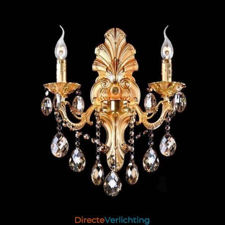 Europese wandlamp Gouden bloemblaadjes wandlamp Exquise kristallen druppels licht bedverlichting Europese wandlamp Gouden bloemblaadjes wandlamp Exquise kristallen druppels licht bedverlichting