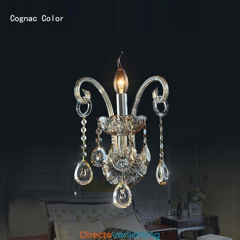 Europese Wandlamp Amber Cognac Kristallen Wandlamp Eenvoudige Lamp Verlichting