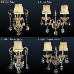 Europese Wandlamp Amber Cognac Kristallen Wandlamp Eenvoudige Lamp Verlichting