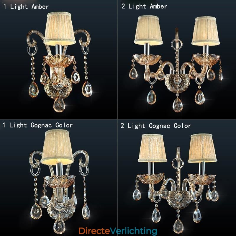 Europese Wandlamp Amber Cognac Kristallen Wandlamp Eenvoudige Lamp Verlichting