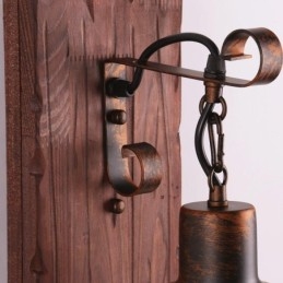 Amerikaanse Vintage Wandlamp Industriële LOFT Wandlamp Massief Houten Glazen Lamp Licht