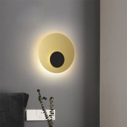 Nordic Wandlamp Zwart Goud Ronde Volledig Koperen Wandlamp