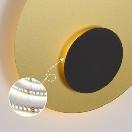 Nordic Wandlamp Zwart Goud Ronde Volledig Koperen Wandlamp