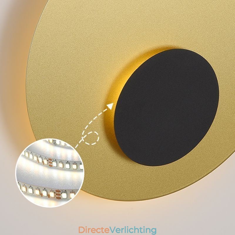 Nordic Wandlamp Zwart Goud Ronde Volledig Koperen Wandlamp