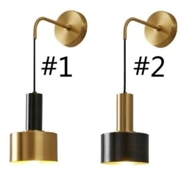 Moderne wandlamp zwart goud contrasterende kleur wandlamp