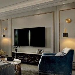 Moderne wandlamp zwart goud contrasterende kleur wandlamp