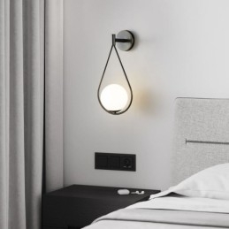 Moderne Globe Wandlamp Glazen Wandlamp Zwarte Waterdruppel Wandlamp