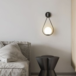 Moderne Globe Wandlamp Glazen Wandlamp Zwarte Waterdruppel Wandlamp