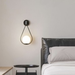 Moderne Globe Wandlamp Glazen Wandlamp Zwarte Waterdruppel Wandlamp