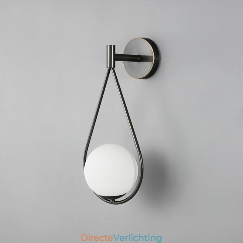 Moderne Globe Wandlamp Glazen Wandlamp Zwarte Waterdruppel Wandlamp