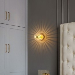 Moderne wandverlichting met heldere glazen kap geborstelde wandlampverlichting