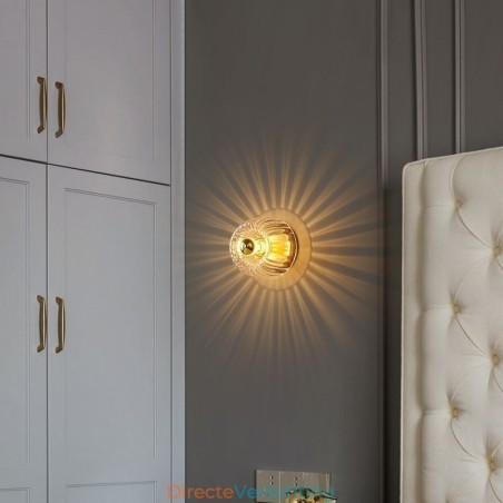 Moderne wandverlichting met heldere glazen kap geborstelde wandlampverlichting Moderne wandverlichting met heldere glazen kap geborstelde wandlampverlichting