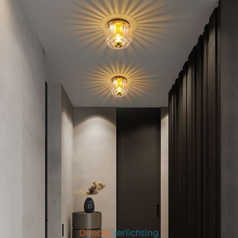 Moderne wandverlichting met heldere glazen kap geborstelde wandlampverlichting