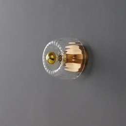 Moderne wandverlichting met heldere glazen kap geborstelde wandlampverlichting