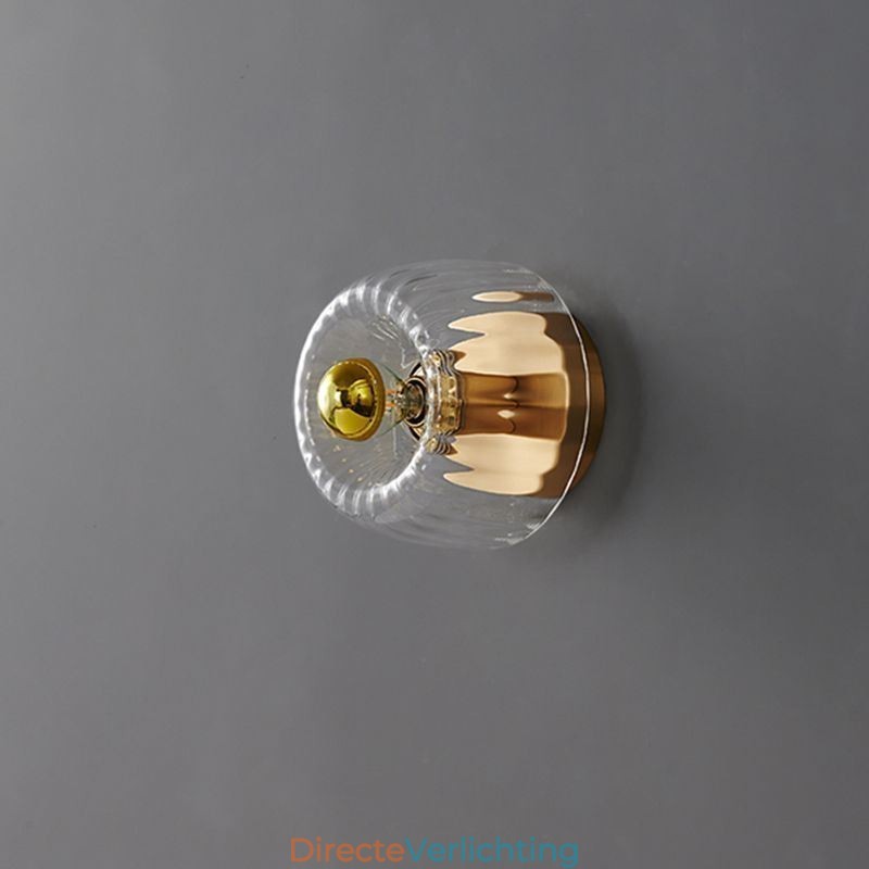 Moderne wandverlichting met heldere glazen kap geborstelde wandlampverlichting