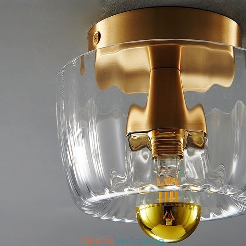Moderne wandverlichting met heldere glazen kap geborstelde wandlampverlichting