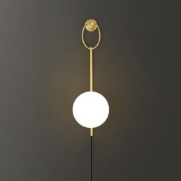 Moderne Globe Wandlamp Geborsteld Goud Glazen Wandlamp