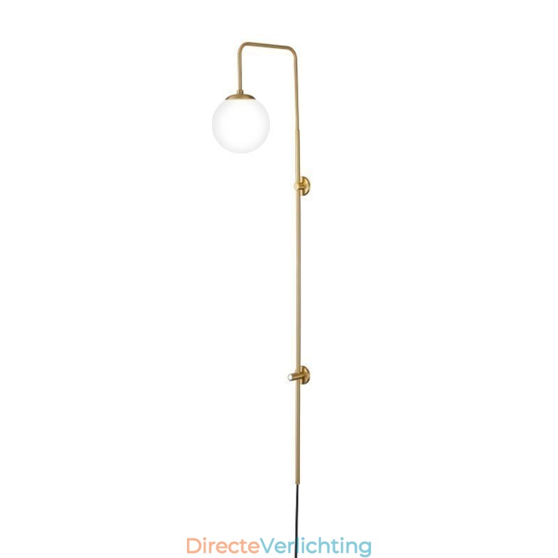 Moderne Globe Wandlamp Geborsteld Goud Glazen Wandlamp