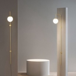 Moderne Globe Wandlamp Geborsteld Goud Glazen Wandlamp