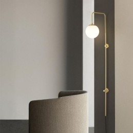 Moderne Globe Wandlamp Geborsteld Goud Glazen Wandlamp