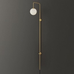 Moderne Globe Wandlamp Geborsteld Goud Glazen Wandlamp