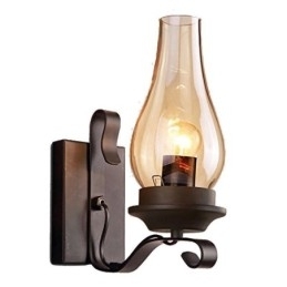 Vintage smeedijzeren wandlamp, enkele lamp, wandlamp