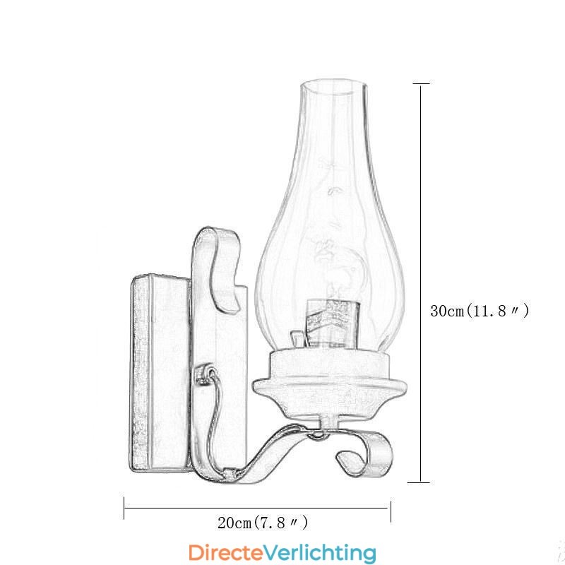 Vintage smeedijzeren wandlamp, enkele lamp, wandlamp